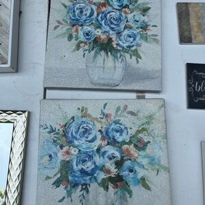 Floral Wall art text art and coaster set